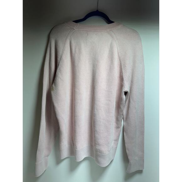 Abercrombie & Fitch Oversized Y2K Ribbed Sweater Pale Pink Barbie Core SzXL FlAW - Picture 12 of 13
